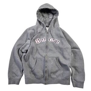 Vintage Volcom Womens Full Zip Hoodie Gray Y2K Skater Sweatshirt‎ Grunge Punk L